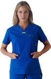 IguanaMed Women's Quattro Plus V-Neck 3 Pocket Solid Scrub Top