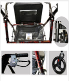 Mobb Aluminum Rolling Walker 6" Wheels - Red