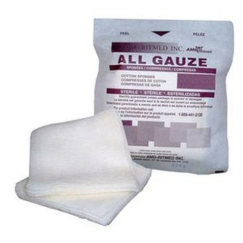 Independence Medical AMD Medicom Premium Grade Gauze Sponge, 4" x 4" 12-Ply, 10's, Sterile, White