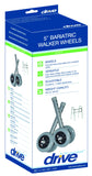 Drive 5" Bariatric Walker Wheels with Two Sets of Rear Glides