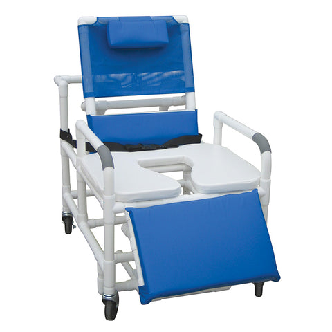 MJM International Bariatric Reclining Shower Chair With Soft Seat Deluxe Enlongated