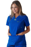 IguanaMed Women's Quattro Plus V-Neck 3 Pocket Solid Scrub Top