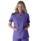 IguanaMed Women's Quattro Plus V-Neck 3 Pocket Solid Scrub Top