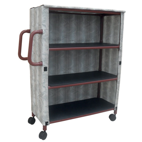 MJM International Mahogany Cart With Three Shelves