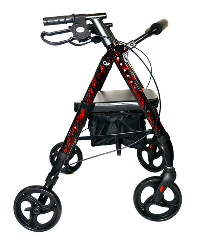 Aluminum Rolling Walker 6" Wheels - Red