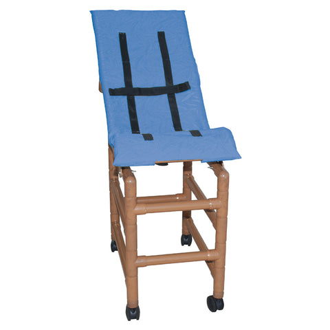 MJM International WoodTone Large Reclining Shower Bath Chair With Two Base Extension and Casters