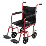 Drive Deluxe Fly-Weight Aluminum Transport Chair with Removable Casters
