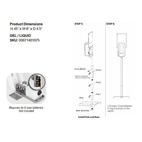 Luminoso Clean Wall Mount Touch Free Sanitizer Dispenser