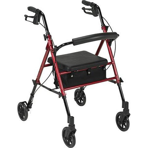 Drive Adjustable Height Rollator, 6" Casters