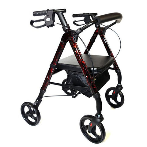 Mobb Aluminum Rolling Walker 8" Wheels - Red