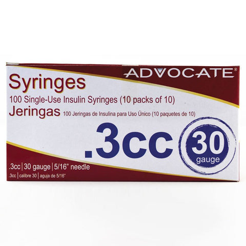 ADVOCATE Syringes 30G .3cc 5/16" 100/bx