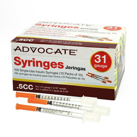 ADVOCATE Syringes 31G .5cc 5/16" 100/bx
