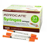 ADVOCATE Syringes 31G 1cc 5/16" 100/bx