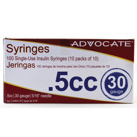 ADVOCATE Syringes 30G .5cc 5/16" 100/bx