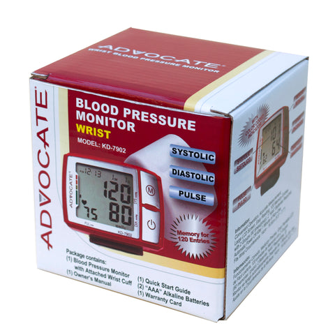 ADVOCATE Wrist Blood Pressure Monitor w/ Color Level Indicator